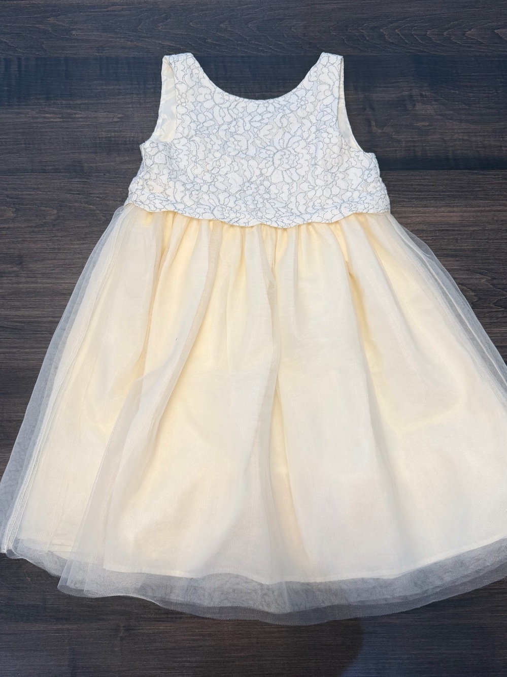 Janie and Jack Cream Lace Bodice with Tulle Skirt Girls' Party Dress